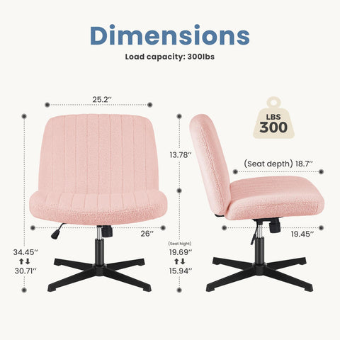 Cross-Legged Chair,No Wheels Armless Swivel Home Office Chair