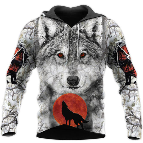 American Wolf 3D Printing Sweater Long Sleeve Autumn
