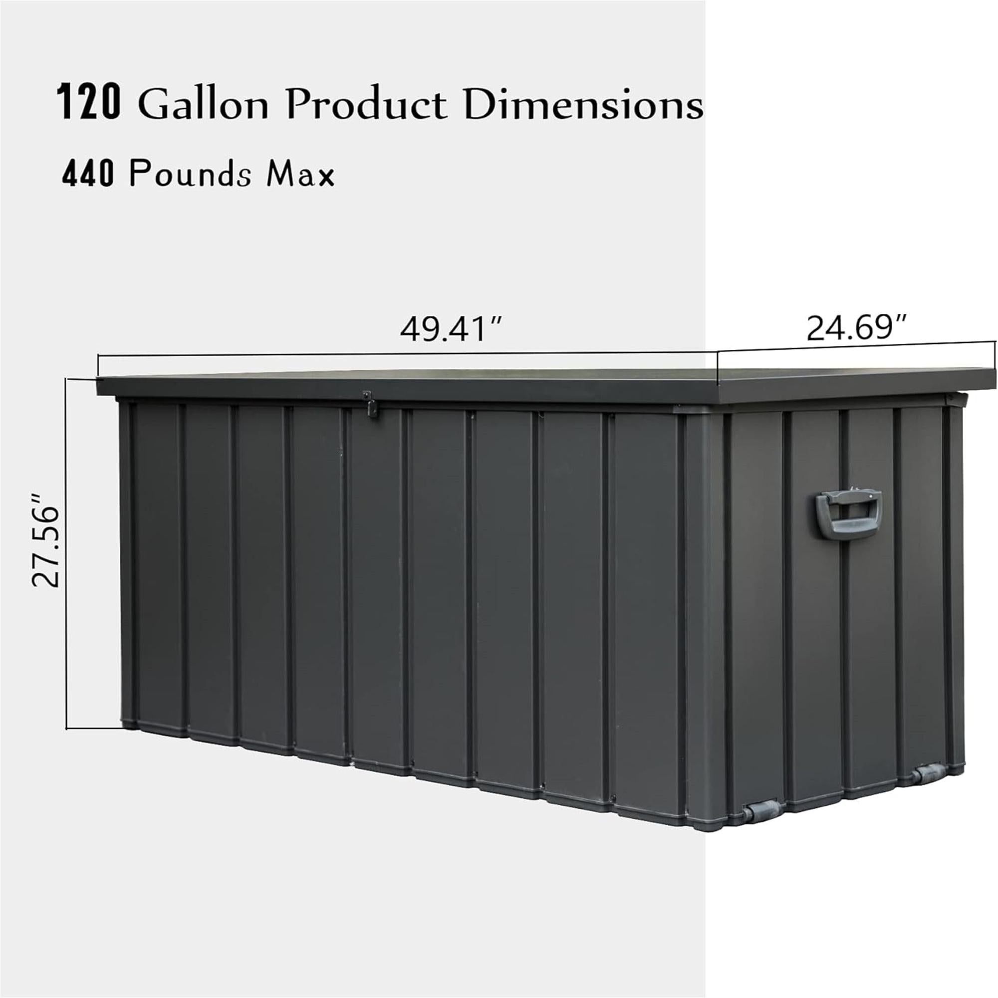 Outdoor Storage Deck Box Waterproof, Large Patio Storage Bin for Outside Cushions, Throw Pillows, Garden Tools, Lockable