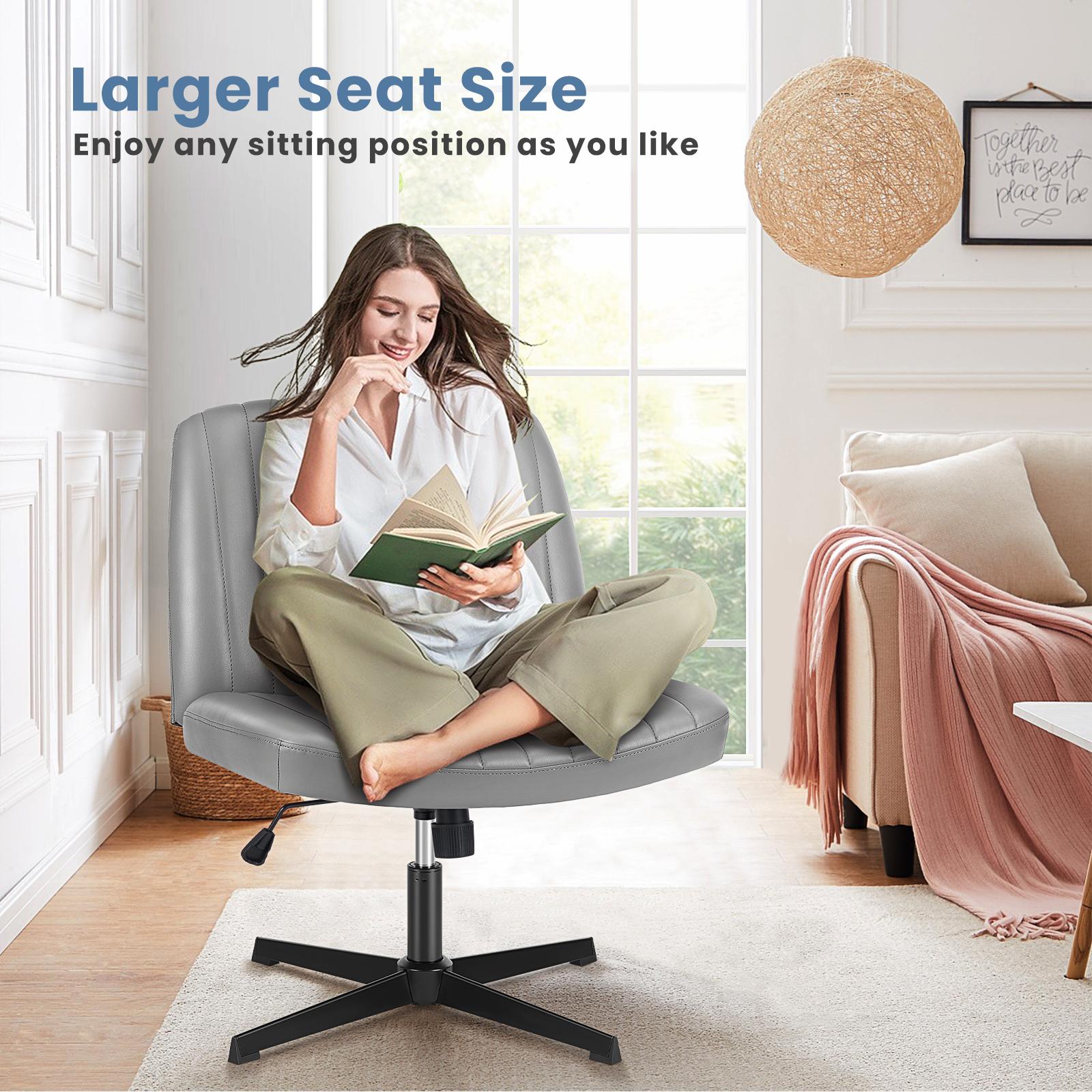 Cross-Legged Chair,No Wheels Armless Swivel Home Office Chair