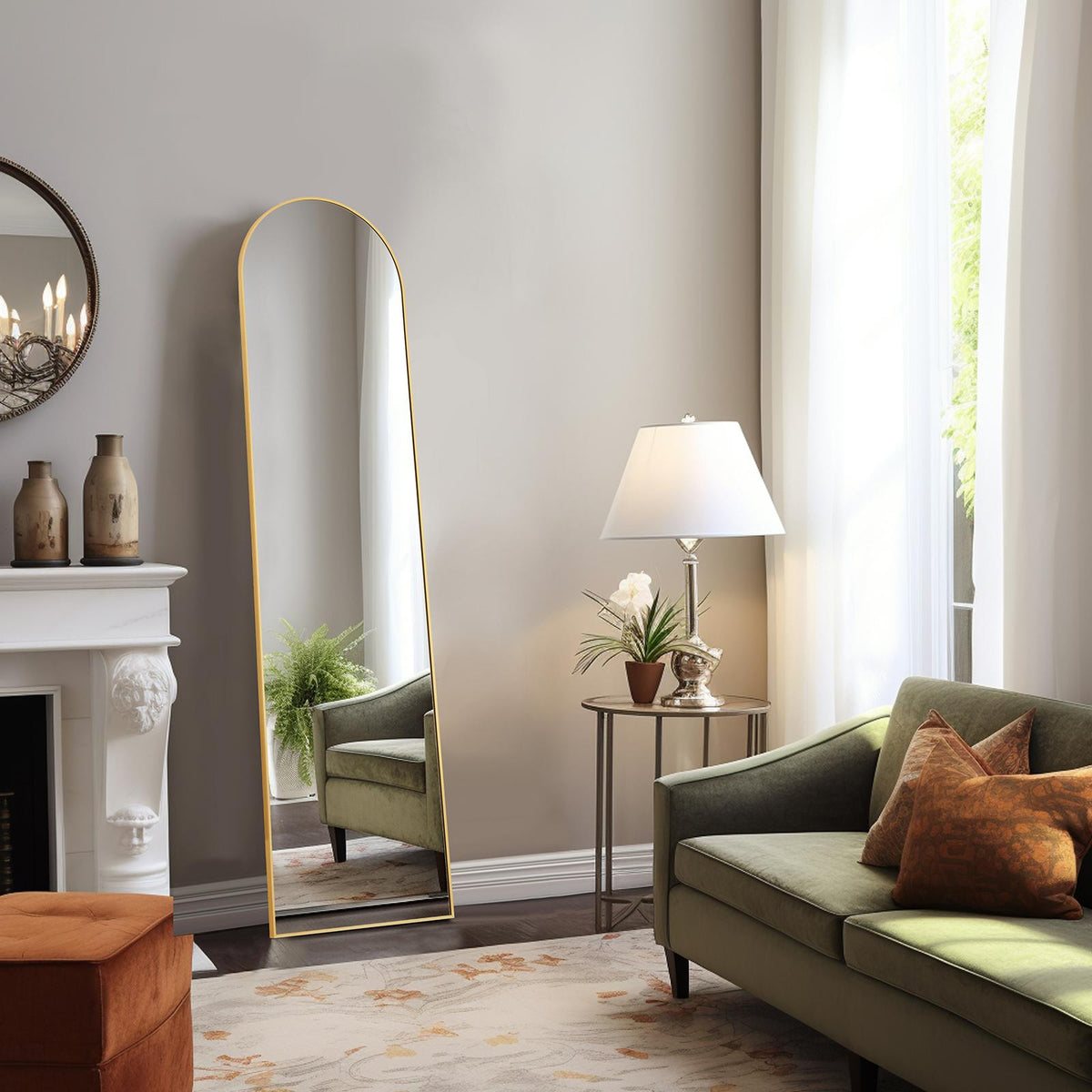 Arched Full Length Mirror  Full Body Mirror Floor Mirror Standing Hanging or Leaning Wall