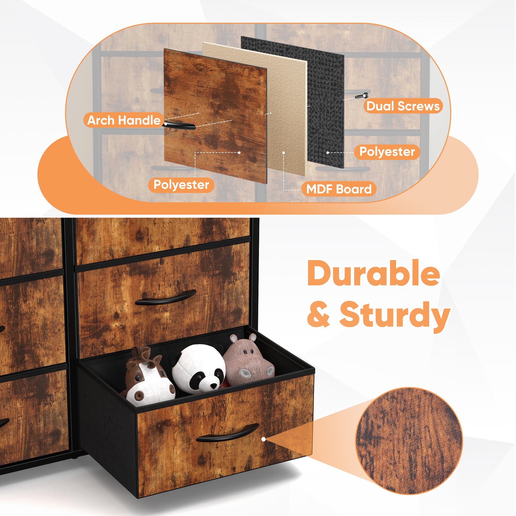 Dresser for Bedroom, Drawer Dresser Organizer Storage Drawers Fabric Storage Tower