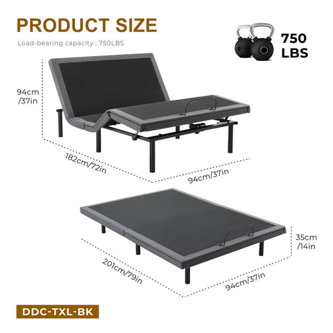 Electric Bed Full, Bed Frame with Wireless Remote, Head and Foot Incline, Zero Gravity Bed, Anti-Snore, Easy Assembly