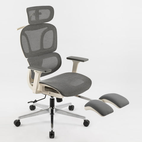 Full mesh office chair, ergonomic office chair, office mesh chair, adjustable headrest, armrests, foot pedals, with hanger
