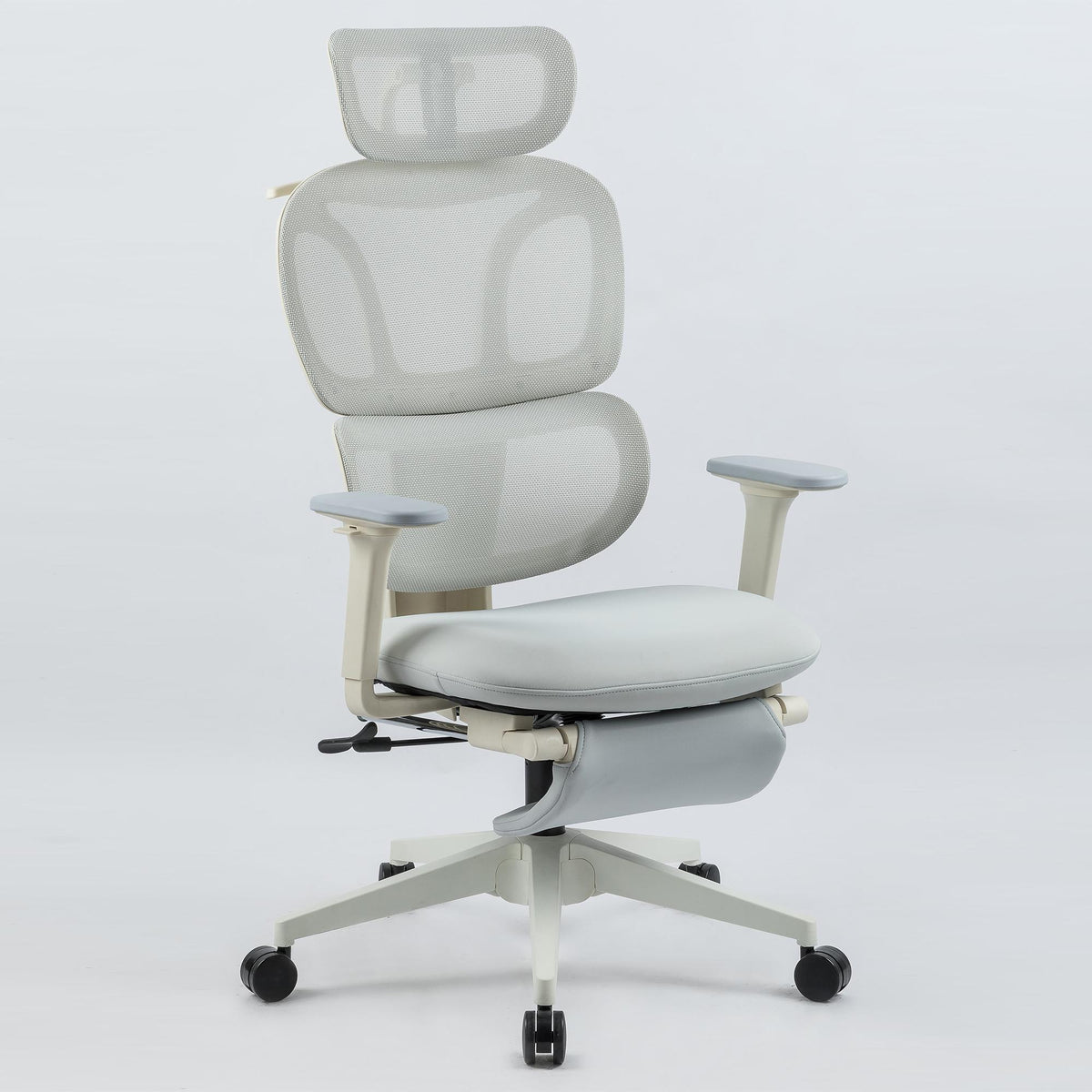 Foam office chair, ergonomic office chair, foam base, adjustable headrest, armrests, foot rests, with hanger, suitable for home office and corporate o
