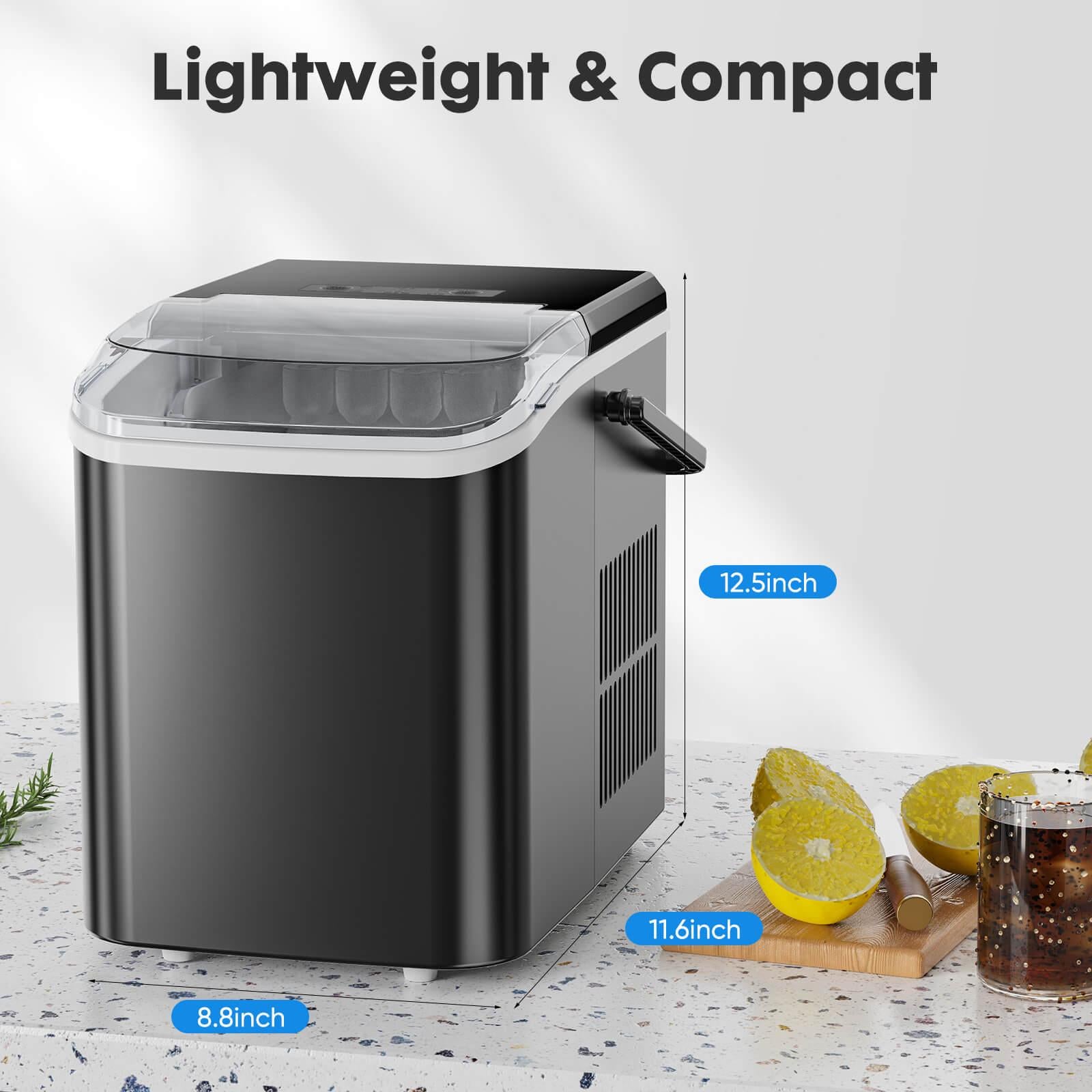 Countertop Ice Maker Machine, Portable Self-Cleaning Ice Machine with Ice Scoop