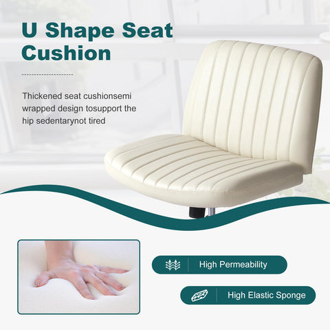 Cross-Legged Chair,No Wheels Armless Swivel Home Office Chair