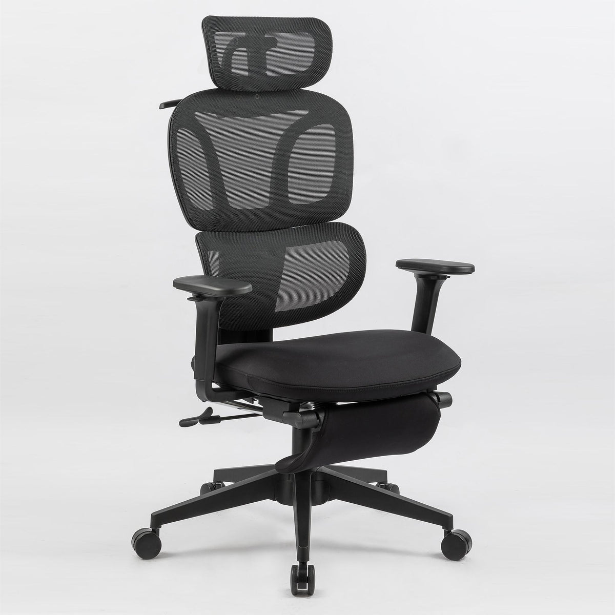 Foam office chair, ergonomic office chair, foam base, adjustable headrest, armrests, foot rests, with hanger, suitable for home office and corporate o