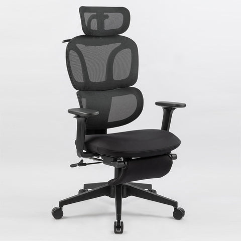 Foam office chair, ergonomic office chair, foam base, adjustable headrest, armrests, foot rests, with hanger, suitable for home office and corporate o