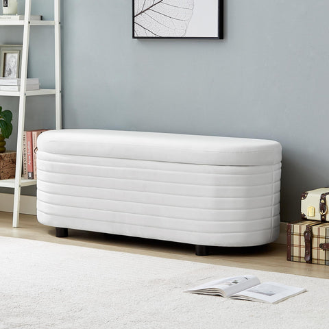Multi-functional storage velvet material sofa bench
