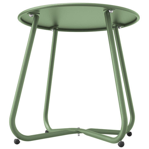 Mydepot SR Steel Patio Side Table, Weather Resistant Outdoor Round End Table