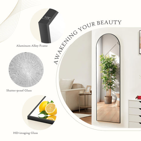 Arched Full Length Mirror  Full Body Mirror Floor Mirror Standing Hanging or Leaning Wall