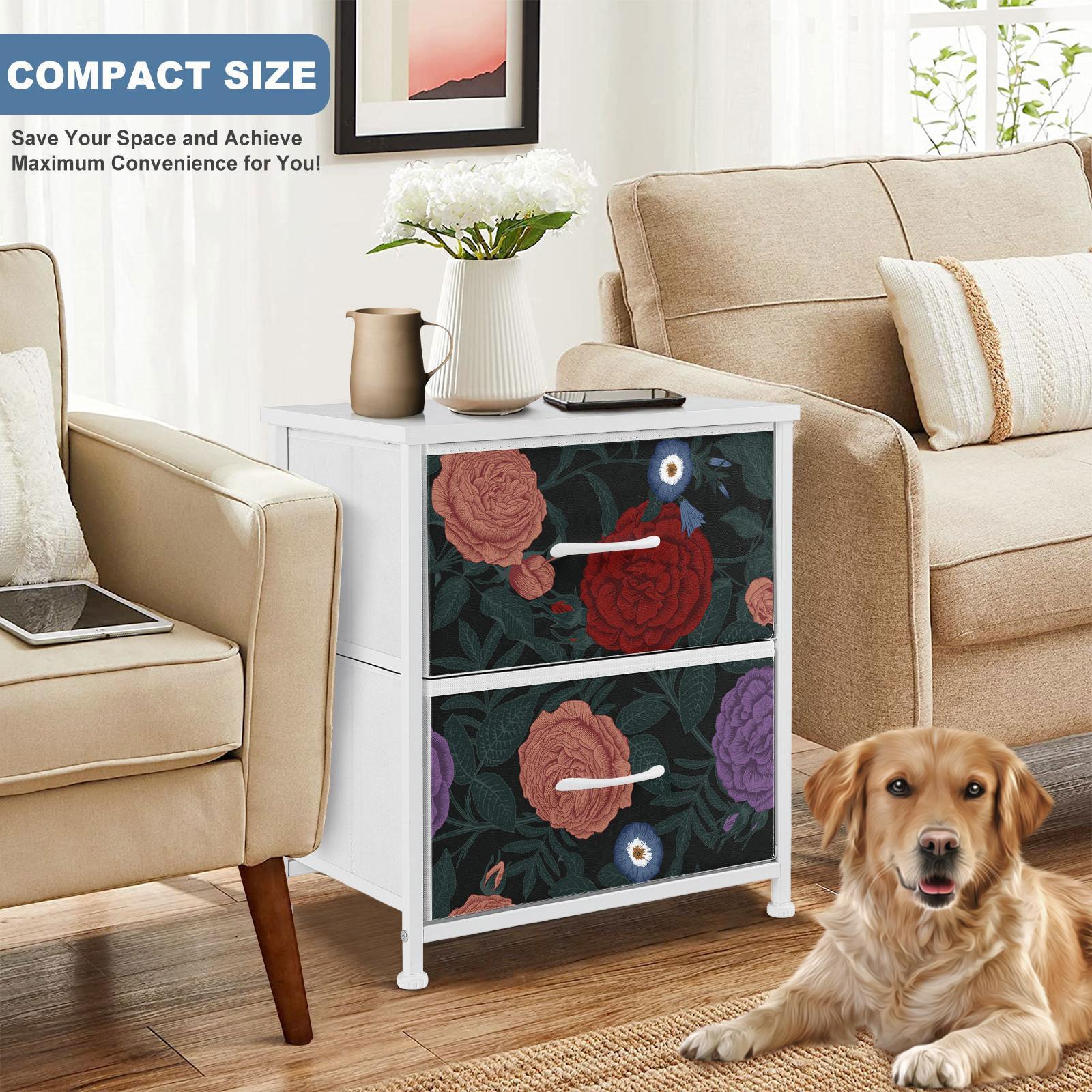2-Drawer with Timeless Vintage Floral Design - 4322-TimeVtgFlo-2BC-031
