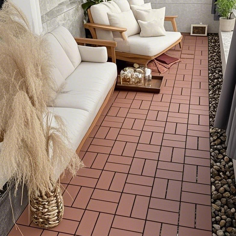 Plastic Interlocking Deck Tiles,44 Pack Patio Deck Tiles,12"x12" Square Waterproof Outdoor All Weather Use, Patio Decking Tiles for Poolside Balcony