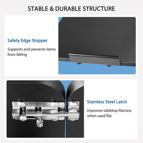 Adjustable Overbed Table with Wheels, Mobile Rolling Laptop Desk, Tilting Bedside Table for Laptop, Bed, Sofa, and Office Use, Black