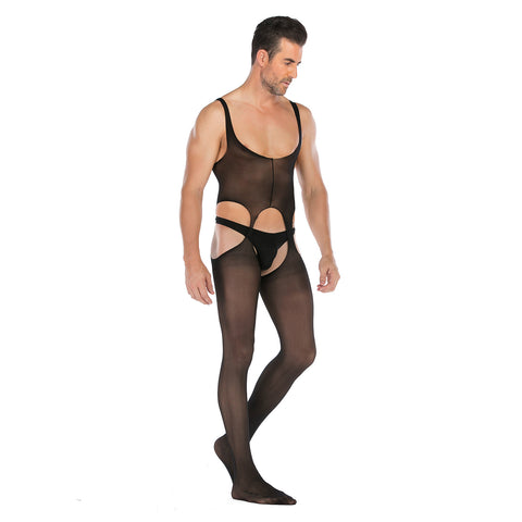 Solid Color Sleeveless Tank Top Stockings  One Piece