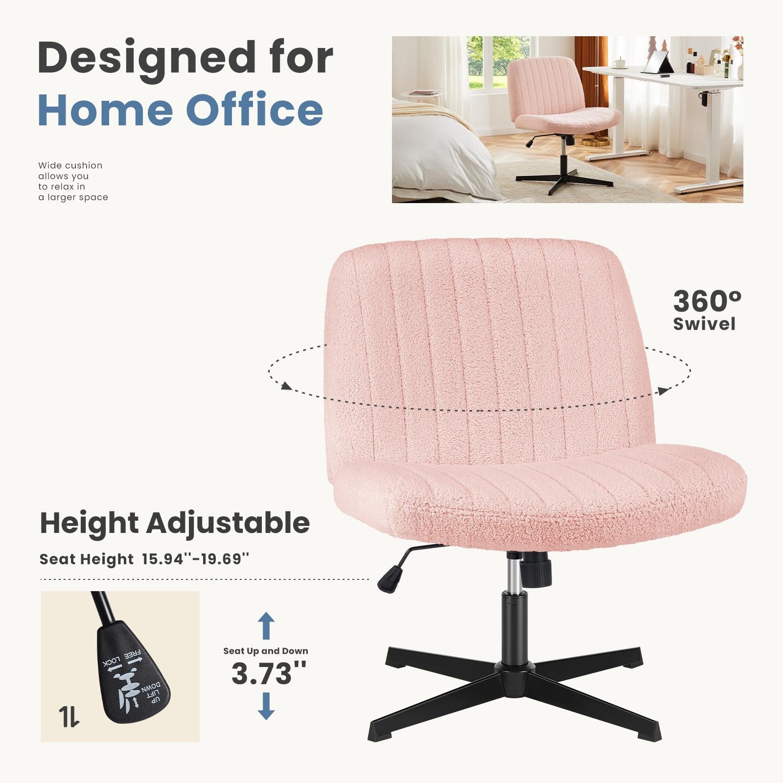 Cross-Legged Chair,No Wheels Armless Swivel Home Office Chair