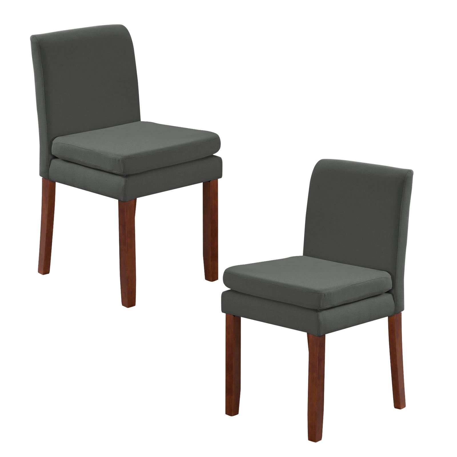 Armless linen dining chair with cushioned seat, featuring modern minimalist design suitable for various occasions.Set of 2 (2-Pack)