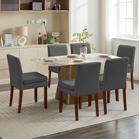 Armless linen dining chair with cushioned seat, featuring modern minimalist design suitable for various occasions.Set of 2 (2-Pack)