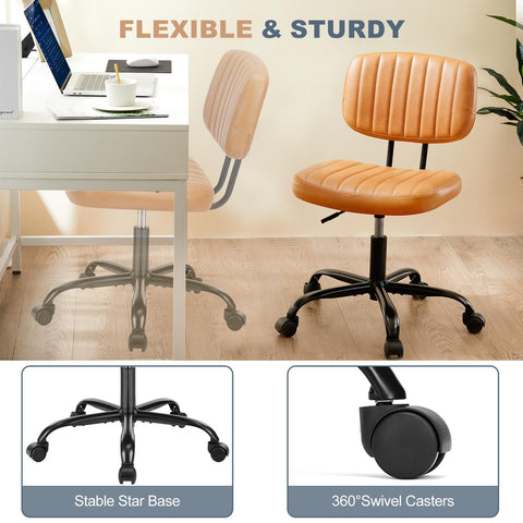 Adjustable Height 360° Rolling Swivel Computer Task Chair without Arm