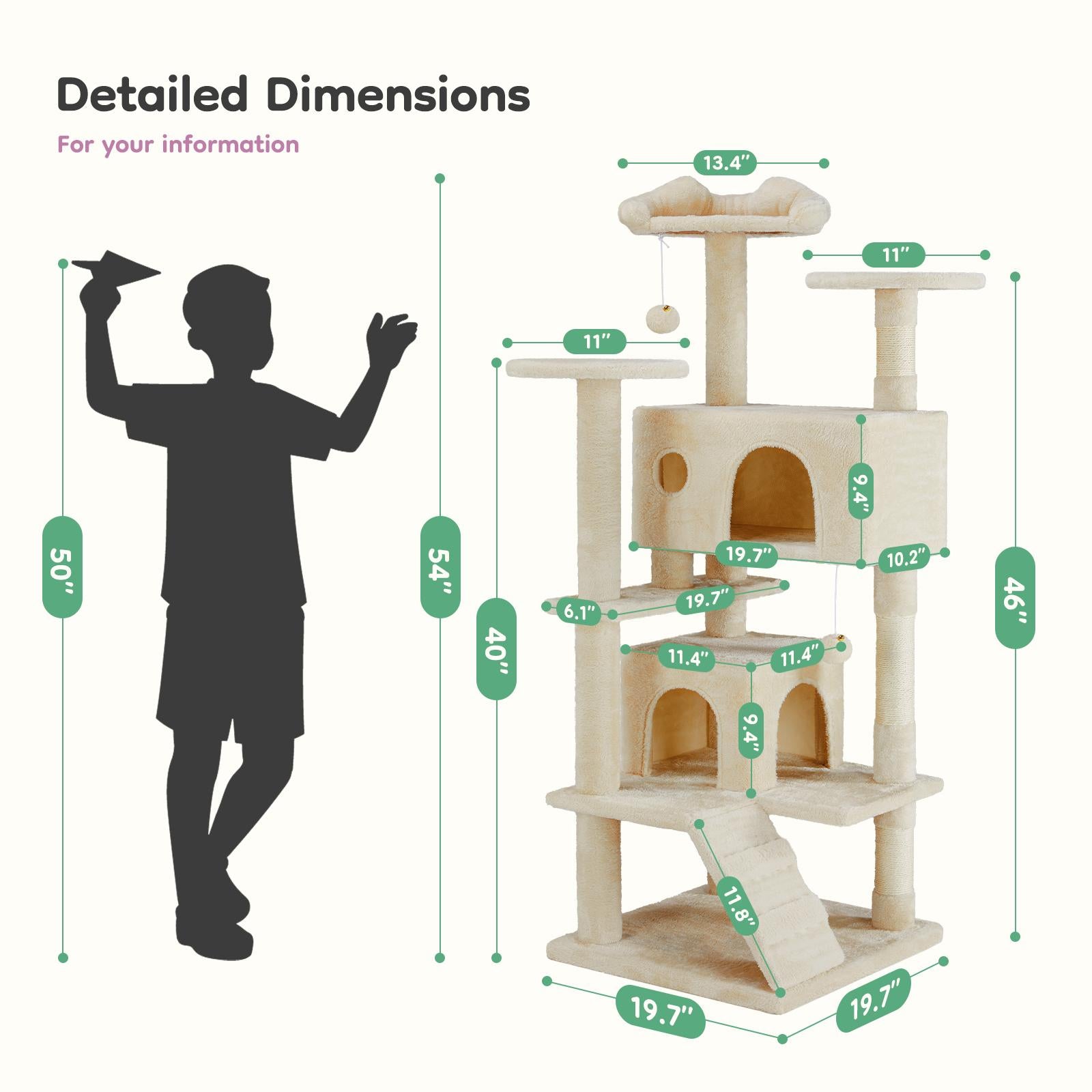 Multi-functional cat tree house cat climbing frame, lounge and recreation area detachable toy
