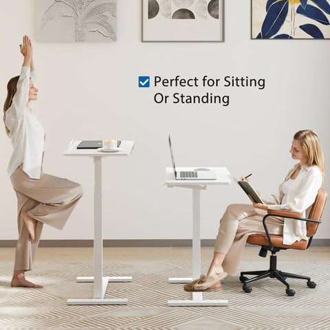 Adjustable Overbed Table with Wheels, Mobile Rolling Laptop Desk, Tilting Bedside Table for Laptop, Bed, Sofa, and Office Use, Black