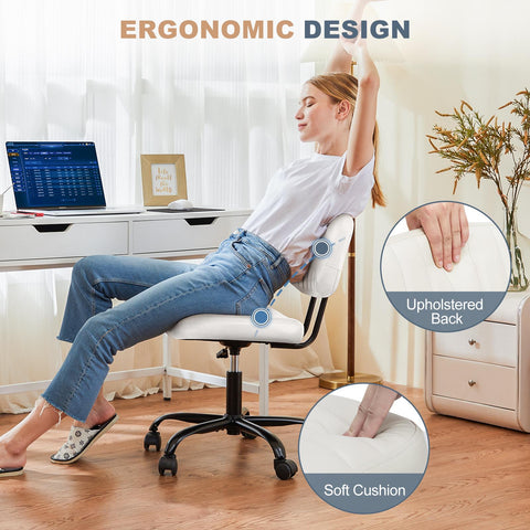 Adjustable Height 360° Rolling Swivel Computer Task Chair without Arm