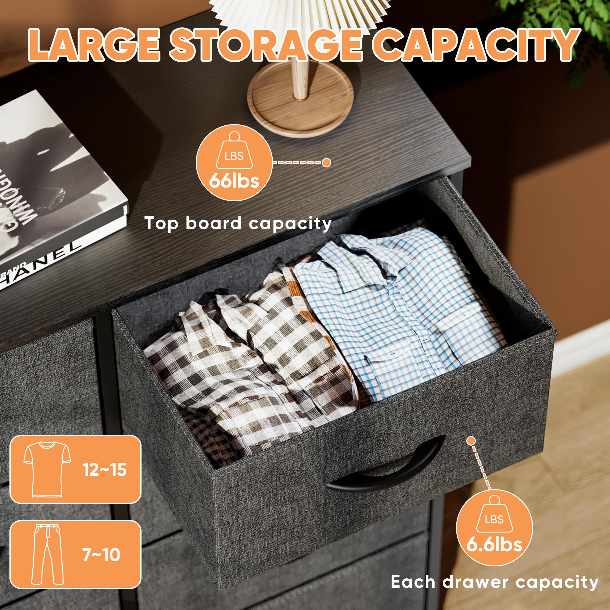 Dresser for Bedroom, Drawer Dresser Organizer Storage Drawers Fabric Storage Tower