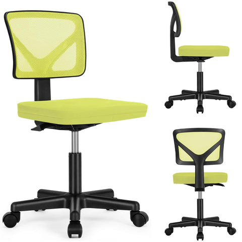 Armless Mesh Office Chair, Ergonomic Computer Desk Chair