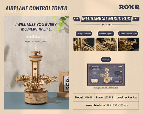 Robotime Rokr Music Box 3D Wooden Puzzle Game Assembly Model Building Kits Toys for Gifts