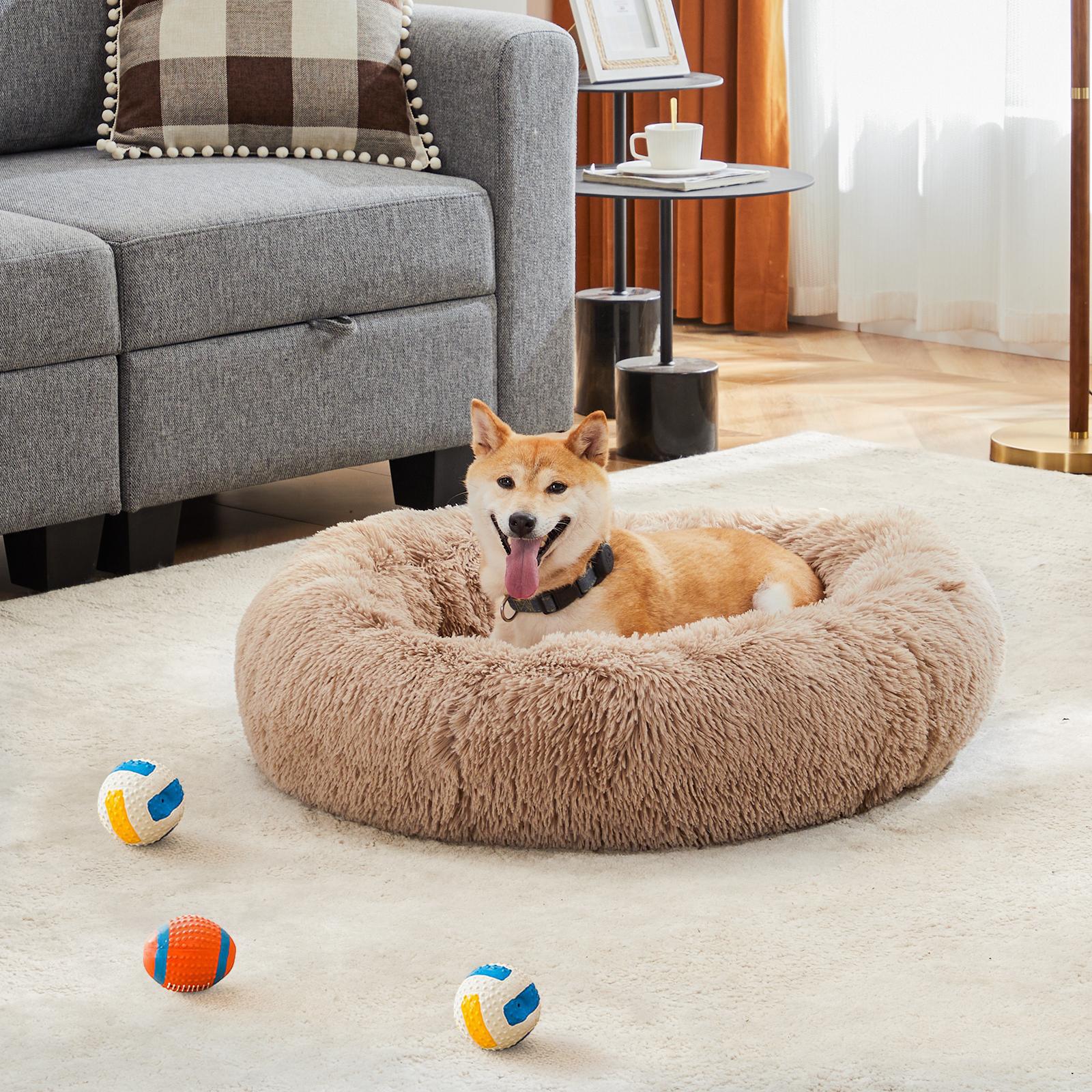 Anti-Slip Round Fluffy Plush Faux Fur Cat Bed
