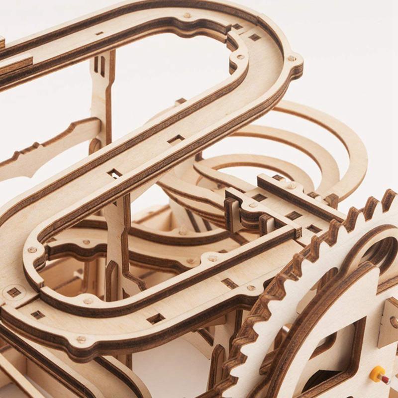 Robotime DIY 3D Wooden Puzzle Marble Run Assembly Model Building Block Stem Toy For Kids Adult
