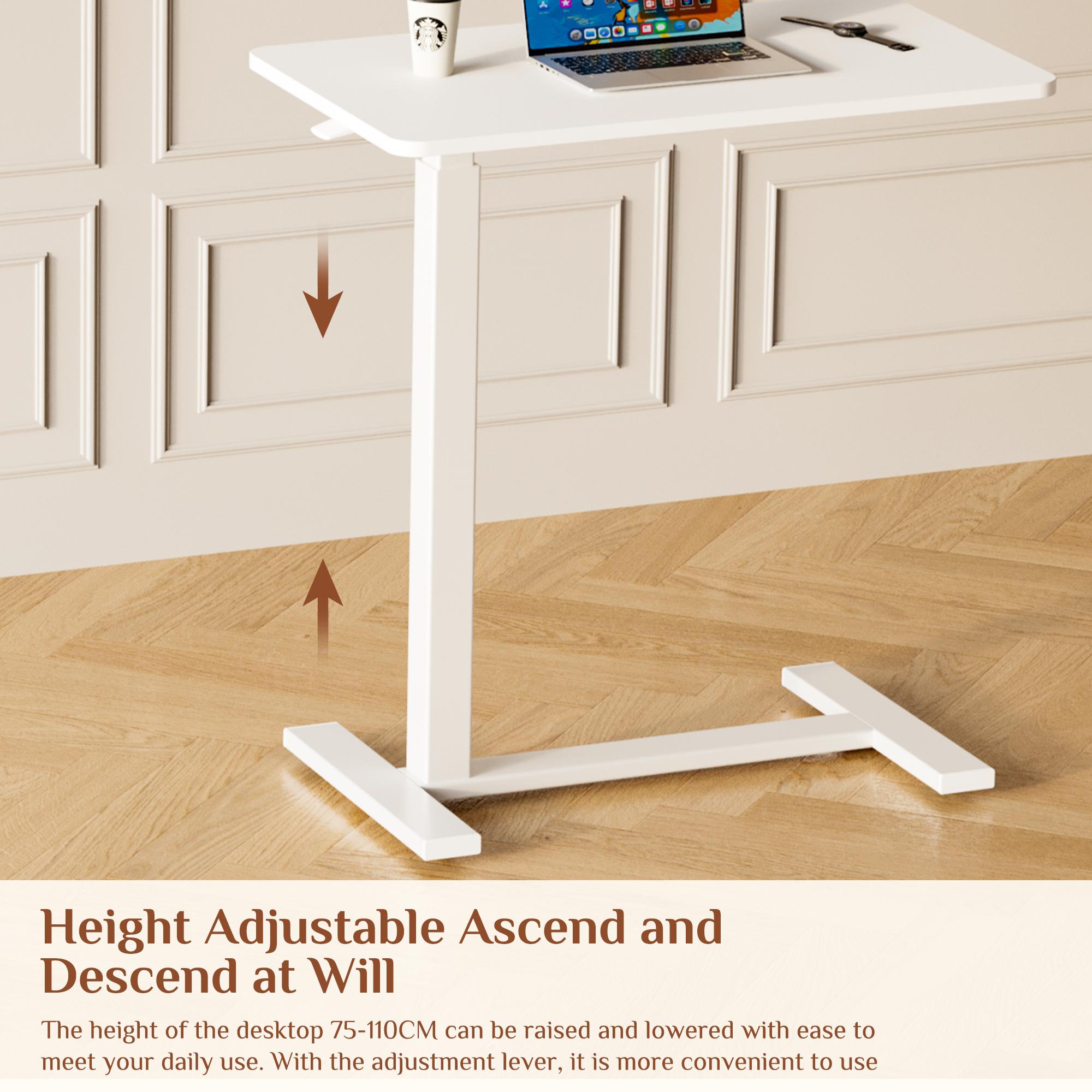 Adjustable mobile bed table, computer desk, mobile standing table