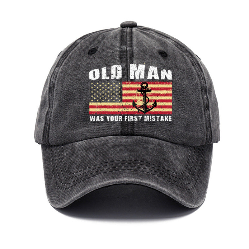 Washed Cotton Printed Old Dad Hat Men's Retro