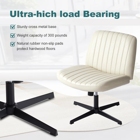 Cross-Legged Chair,No Wheels Armless Swivel Home Office Chair