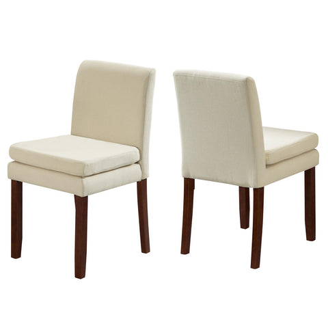 Armless linen dining chair with cushioned seat, featuring modern minimalist design suitable for various occasions.Set of 2 (2-Pack)