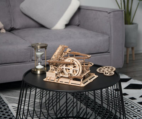 Robotime DIY 3D Wooden Puzzle Marble Run Assembly Model Building Block Stem Toy For Kids Adult