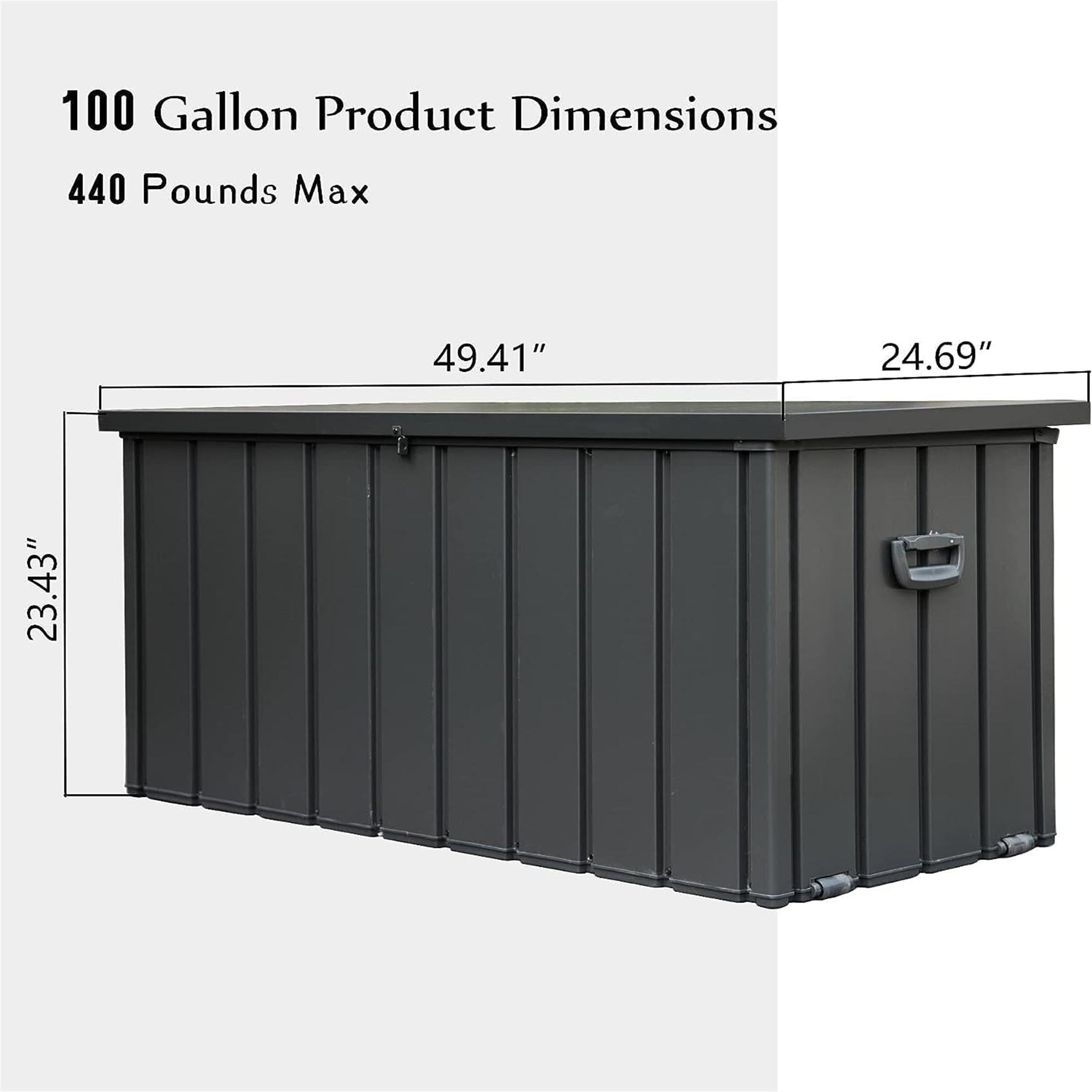 Outdoor Storage Deck Box Waterproof, Large Patio Storage Bin for Outside Cushions, Throw Pillows, Garden Tools, Lockable
