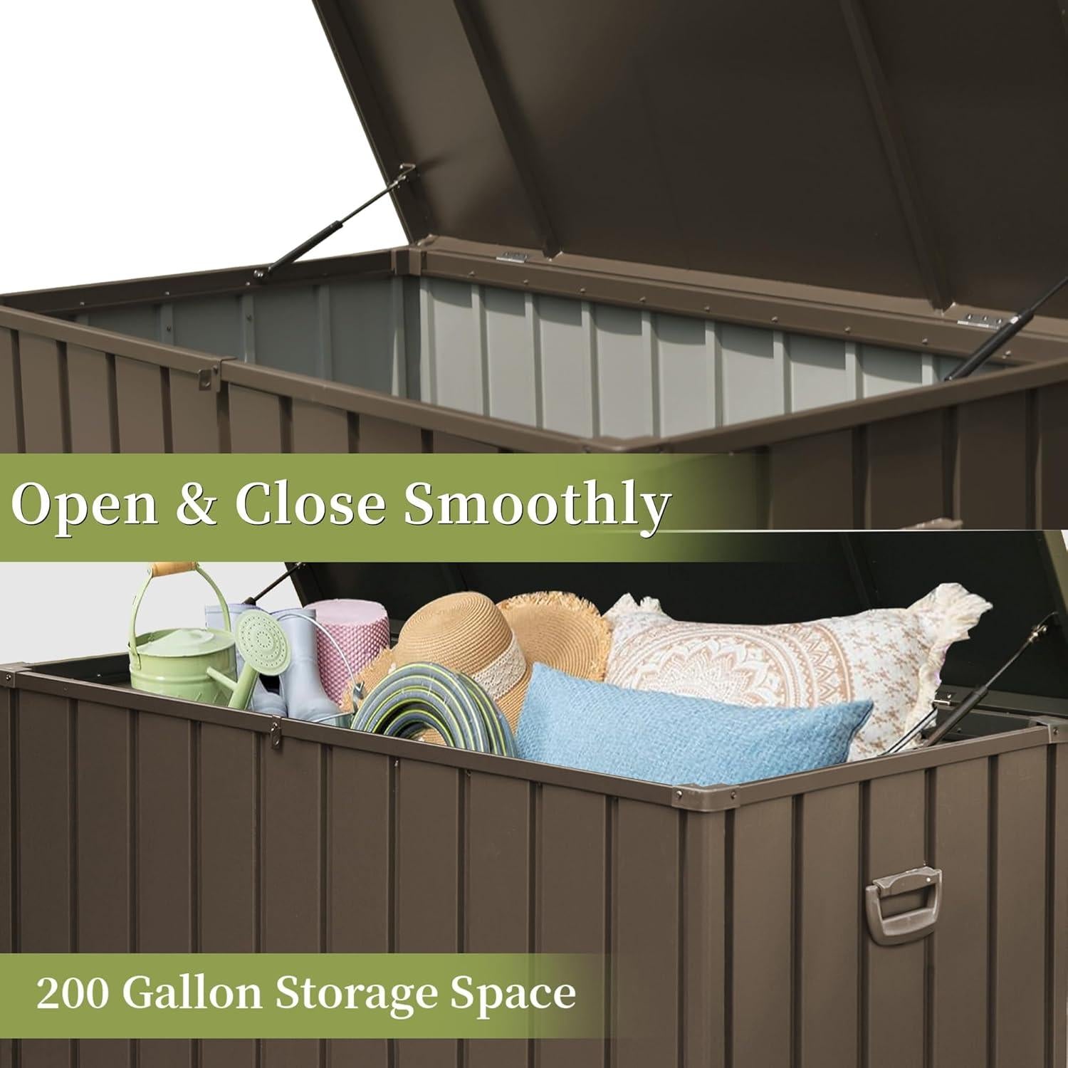 Outdoor Storage Deck Box Waterproof, Large Patio Storage Bin for Outside Cushions, Throw Pillows, Garden Tools, Lockable