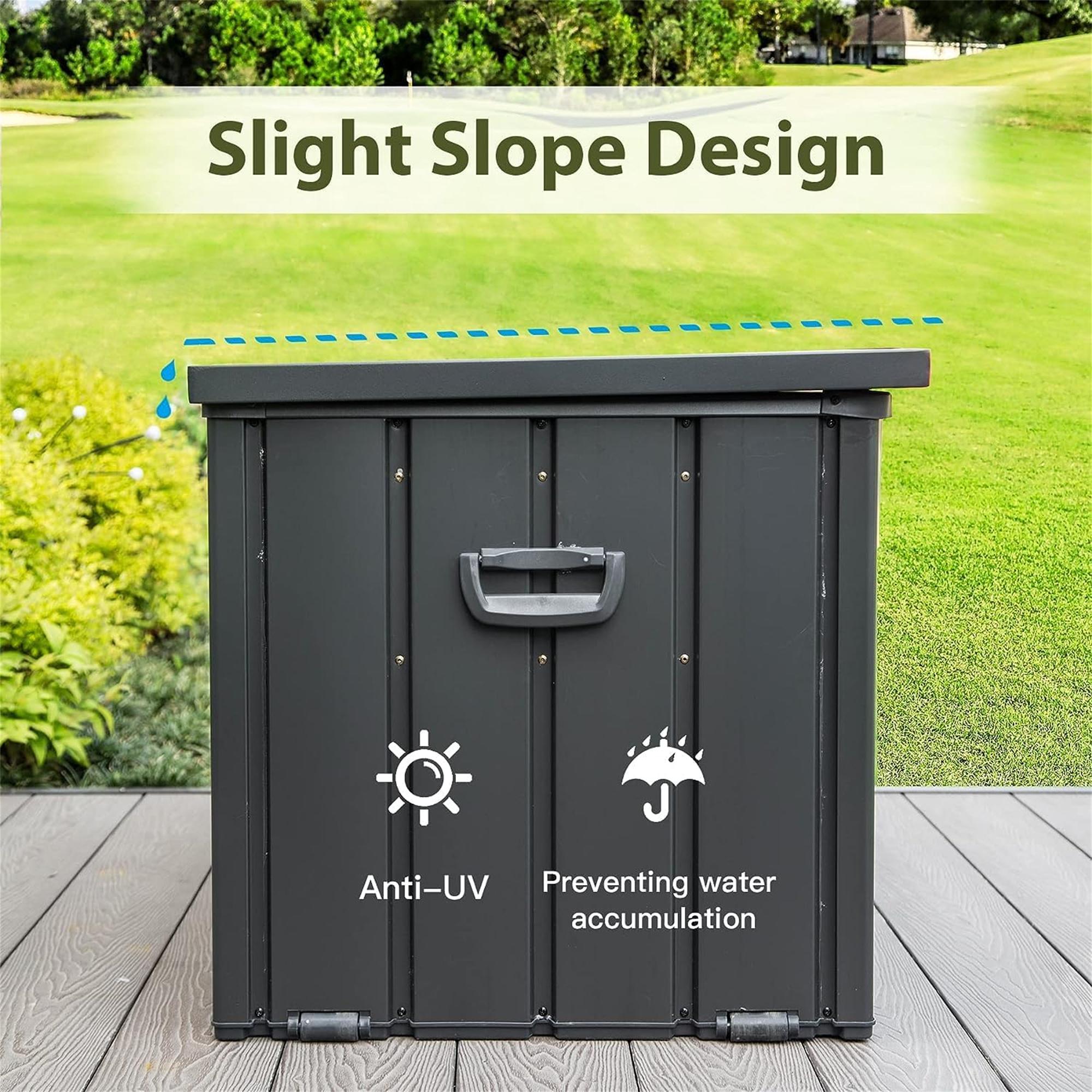 Outdoor Storage Deck Box Waterproof, Large Patio Storage Bin for Outside Cushions, Throw Pillows, Garden Tools, Lockable