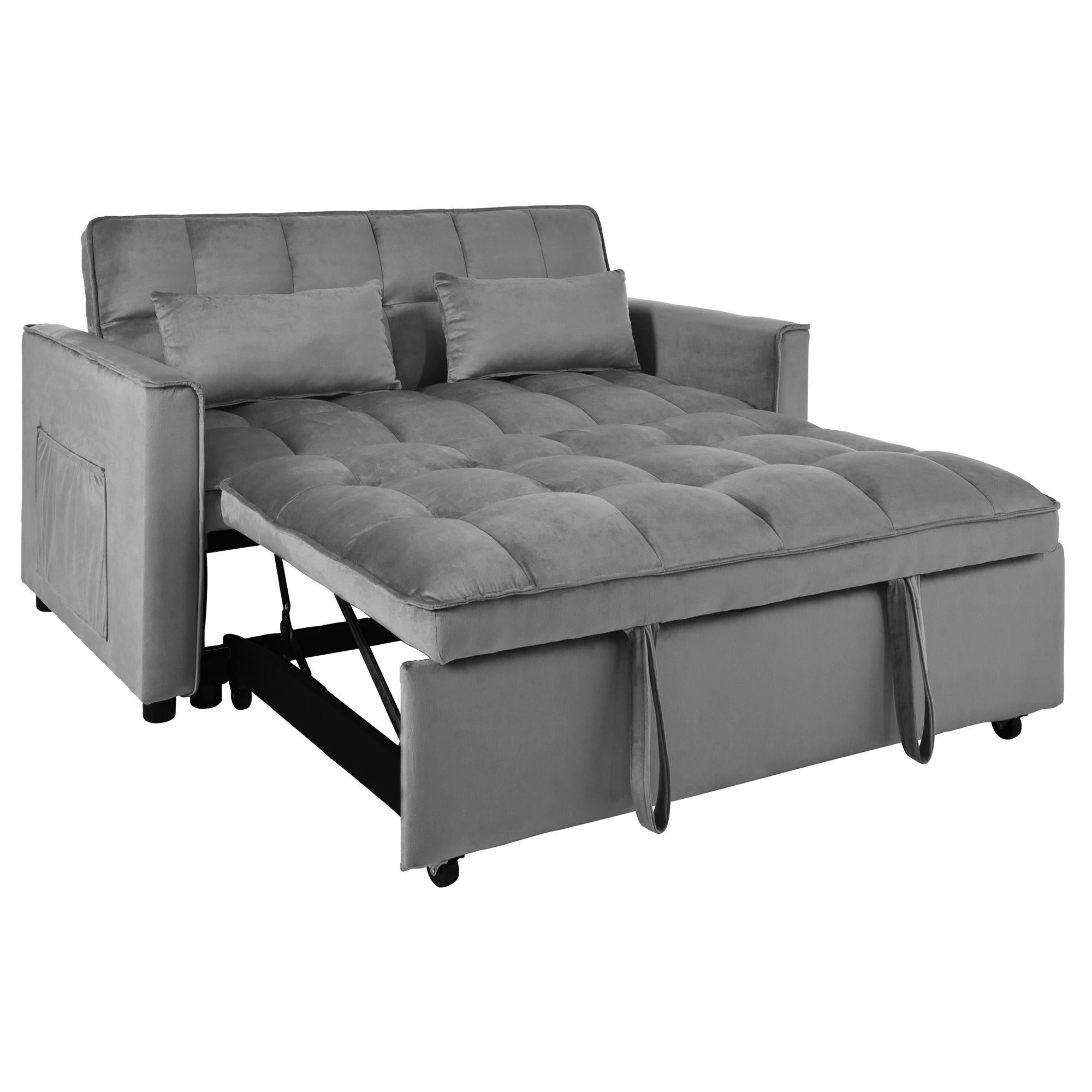 Convertible Sofa Bed,3-in-1 Pull Out Couch Bed with Reclining Backrest and Pillows,Sofa Bed Full Convertible Sleeper Loveseat for various occasions