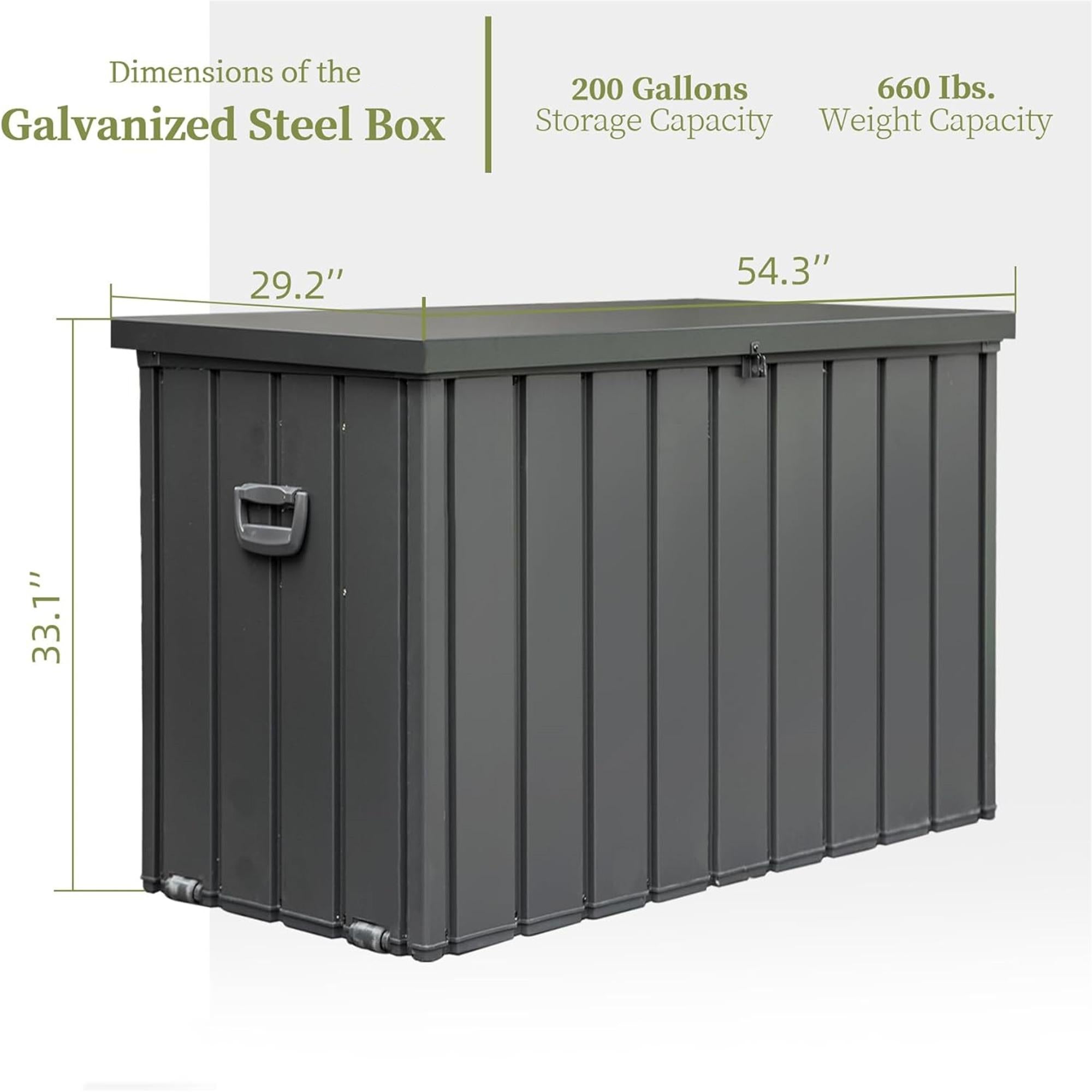 Outdoor Storage Deck Box Waterproof, Large Patio Storage Bin for Outside Cushions, Throw Pillows, Garden Tools, Lockable