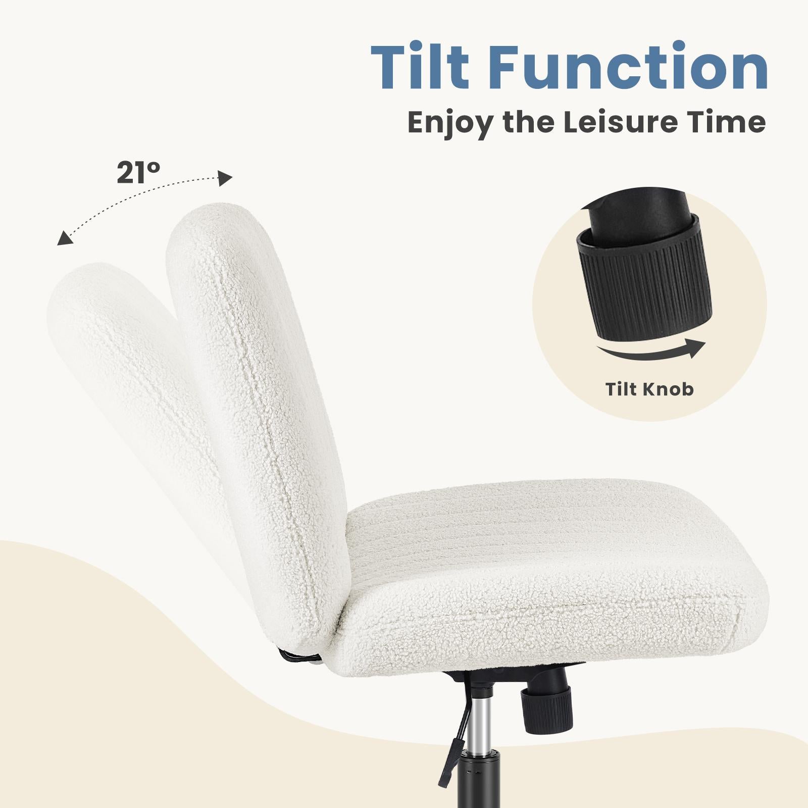 Cross-Legged Chair,No Wheels Armless Swivel Home Office Chair