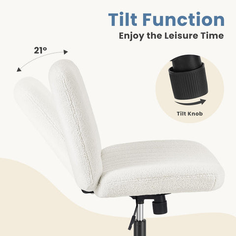 Cross-Legged Chair,No Wheels Armless Swivel Home Office Chair