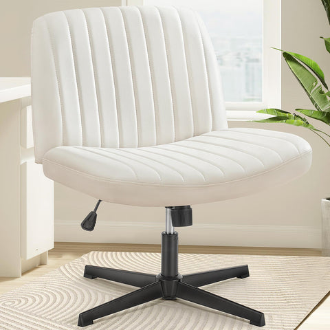 Cross-Legged Chair,No Wheels Armless Swivel Home Office Chair