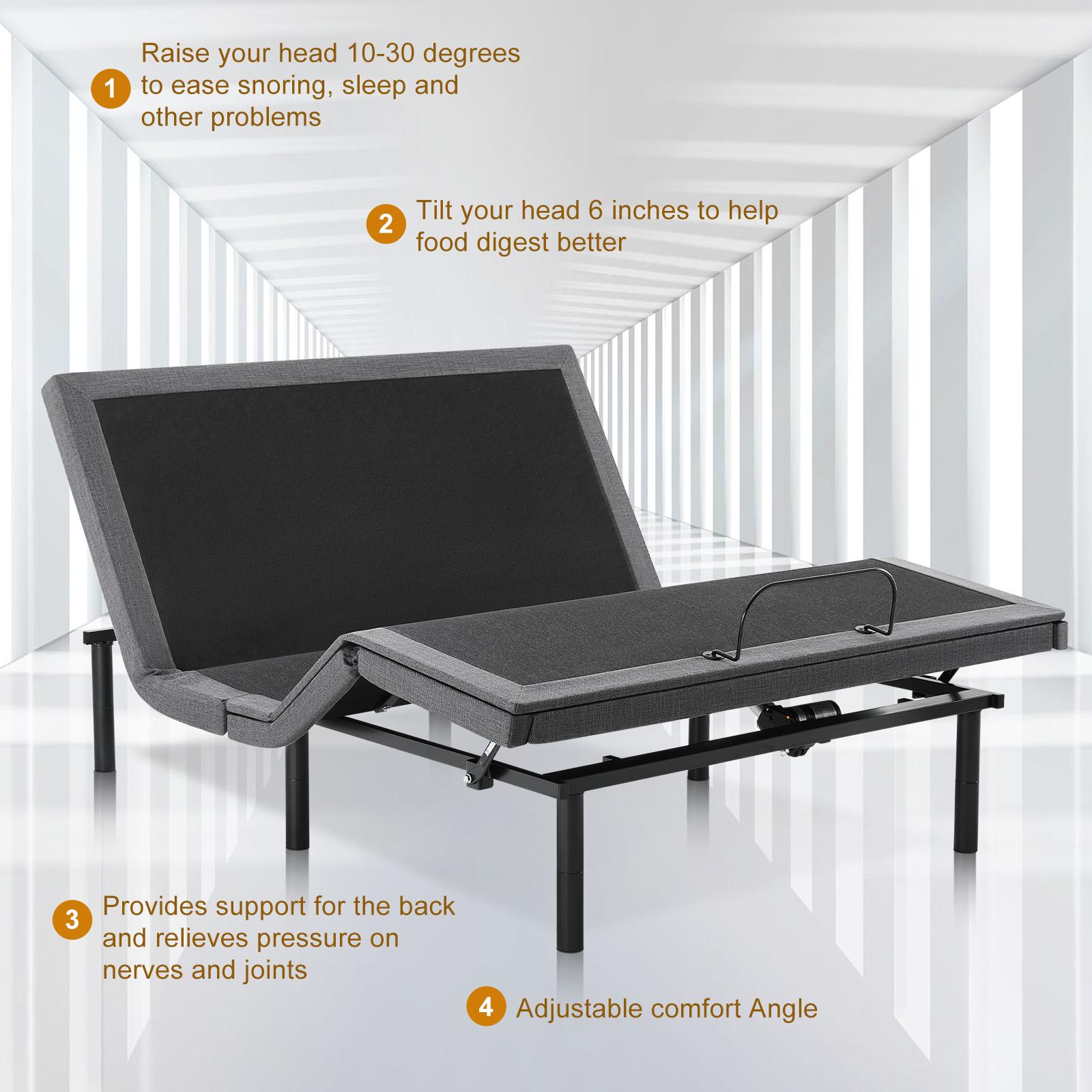 Electric Bed Full, Bed Frame with Wireless Remote, Head and Foot Incline, Zero Gravity Bed, Anti-Snore, Easy Assembly