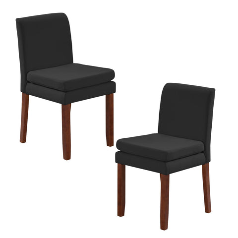 Armless linen dining chair with cushioned seat, featuring modern minimalist design suitable for various occasions.Set of 2 (2-Pack)