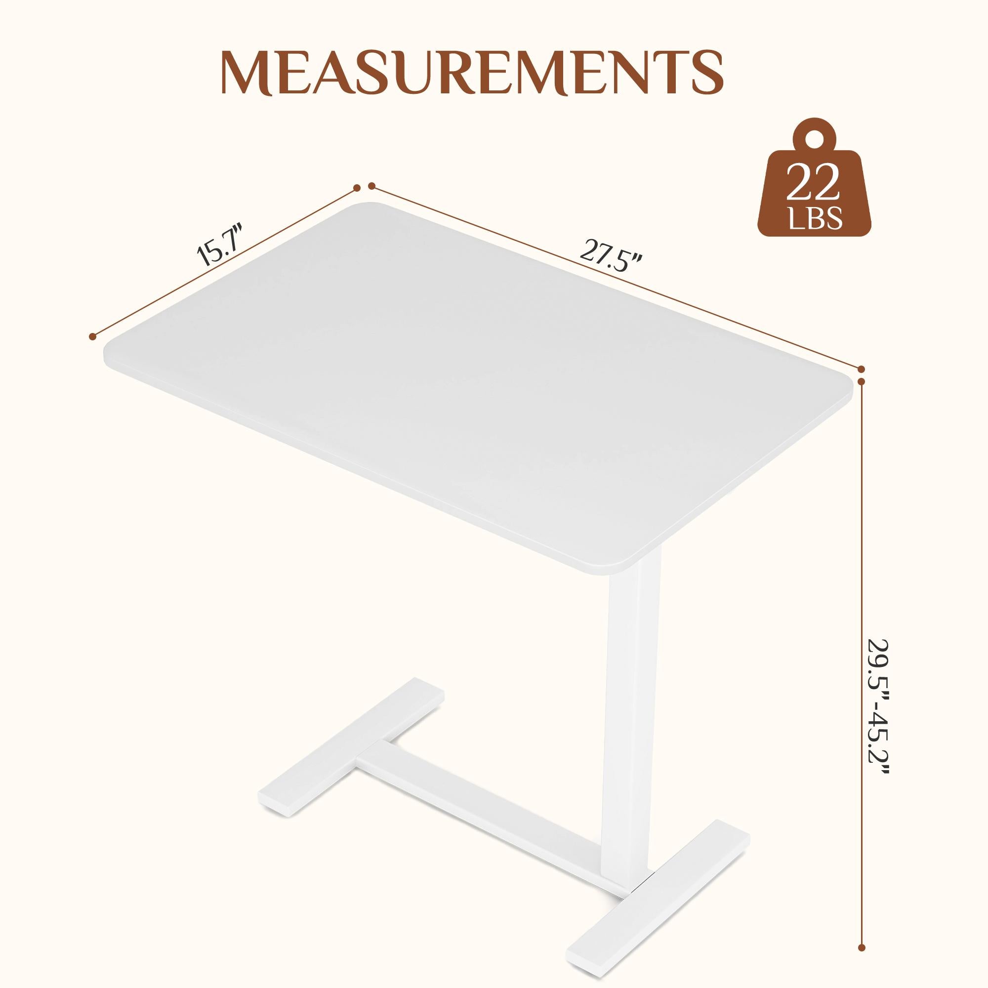 Adjustable mobile bed table, computer desk, mobile standing table