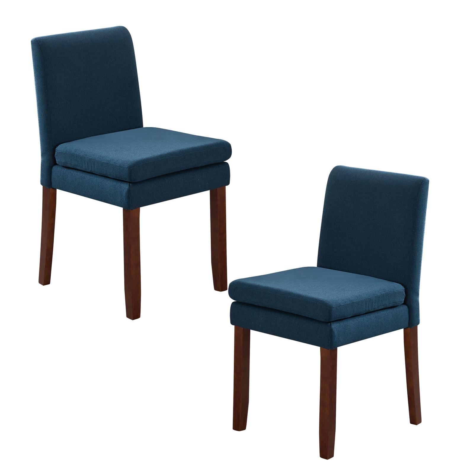 Armless linen dining chair with cushioned seat, featuring modern minimalist design suitable for various occasions.Set of 2 (2-Pack)