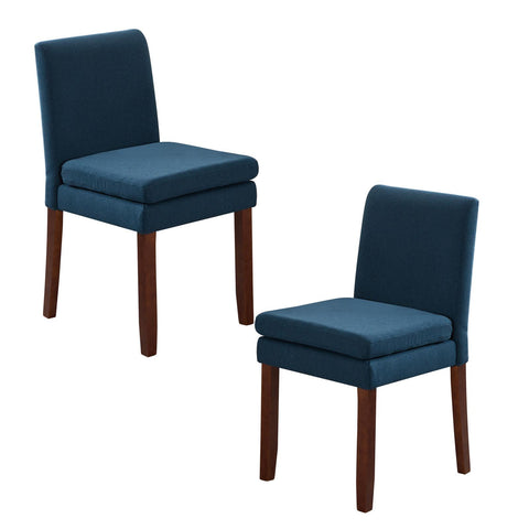 Armless linen dining chair with cushioned seat, featuring modern minimalist design suitable for various occasions.Set of 2 (2-Pack)